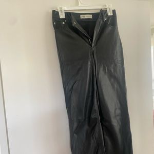 Zara Black Leather Pants